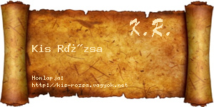 Kis Rózsa névjegykártya